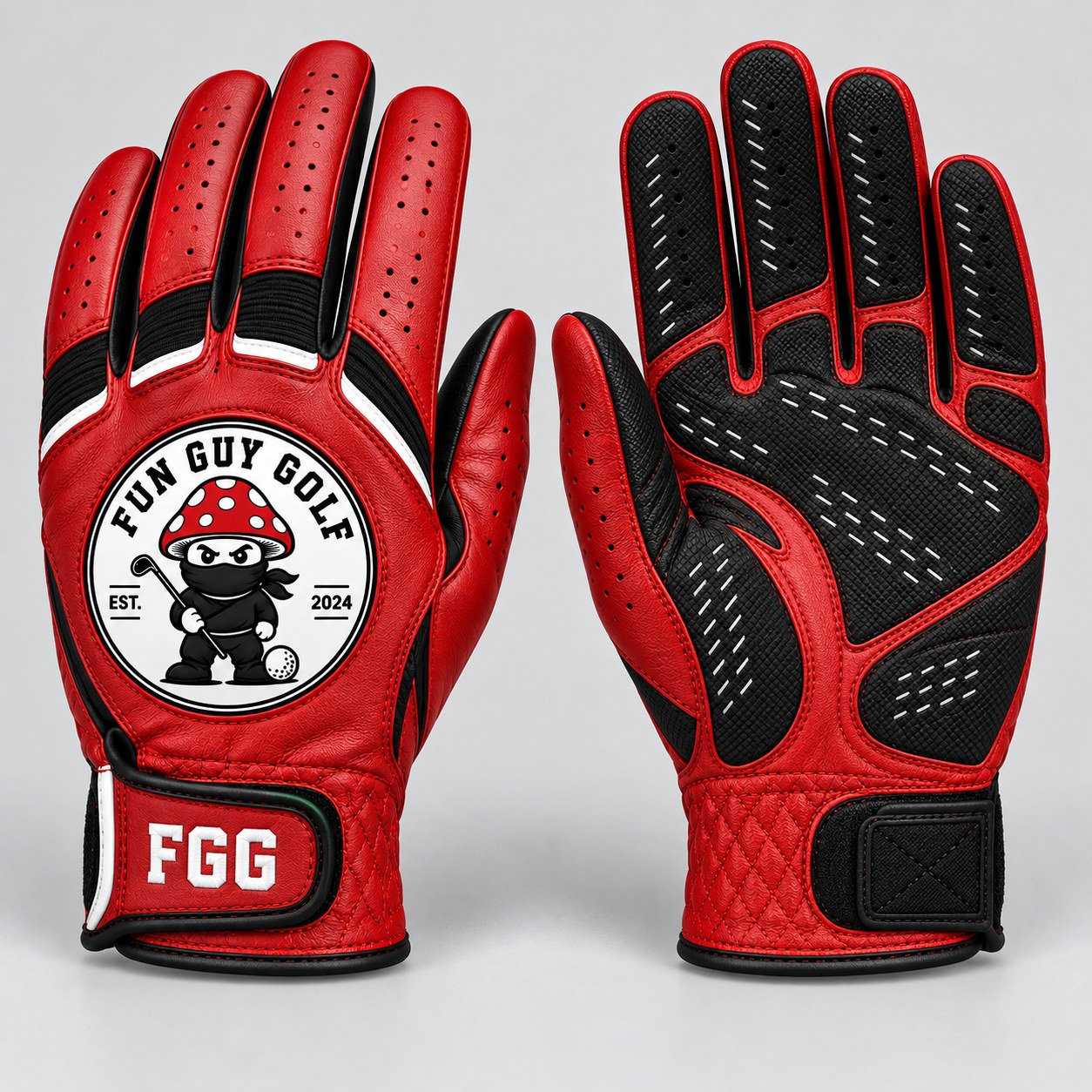 Fun Guy Golf glove in red